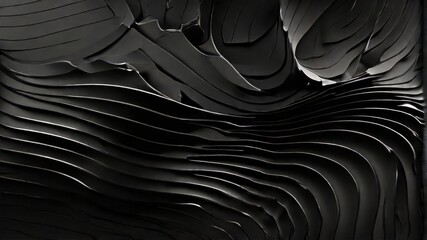 Black abstract background or screensaver. Jagged waves.