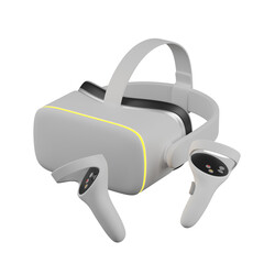 3d render  VR Headset and Controllers  illustration