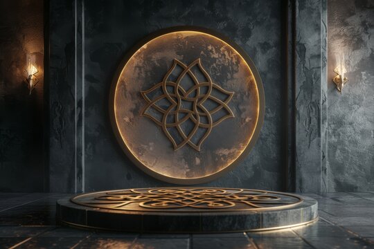 Round Metal Object in Dark Room