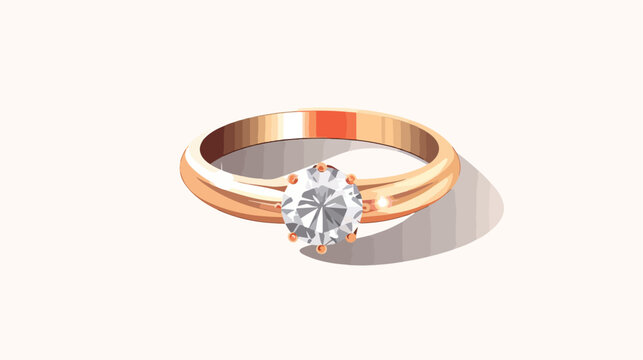 Vector image of engagement ring icon with white background