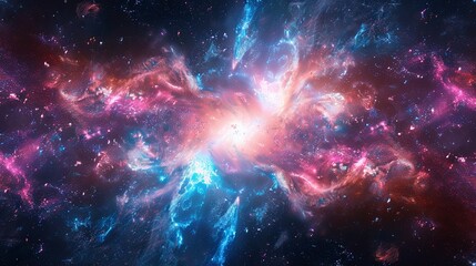 Fototapeta premium Hyperlight Nebula Burst in Vivid Neon Colors