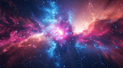 Naklejka premium Hyperlight Nebula Burst in Vivid Neon Colors