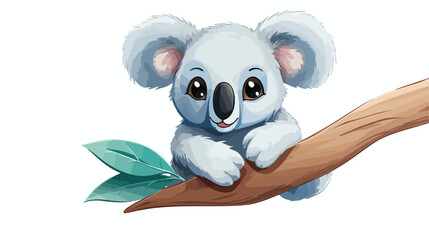 Vector image of koala with glasses on a light background