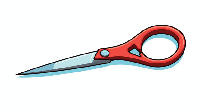 Vector image of scissors cutting paper icon on whit