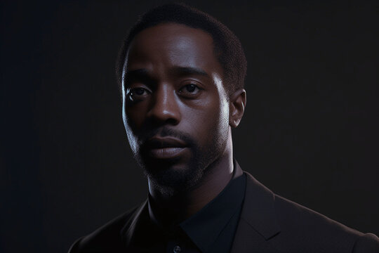 portrait of a black man on a dark background