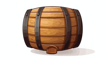 Vector image of wine barrel icon with white background