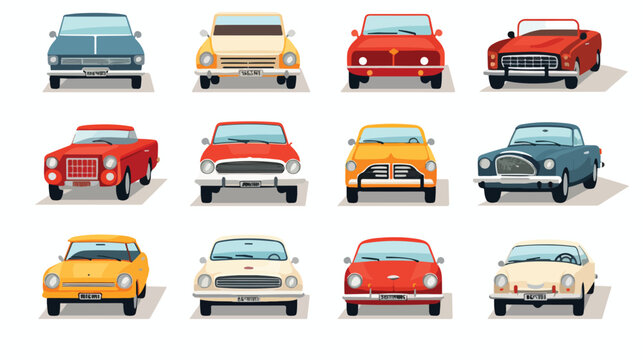 Vector image set of 12 cars with white background 2
