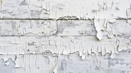 White peeling paint on wooden wall background
