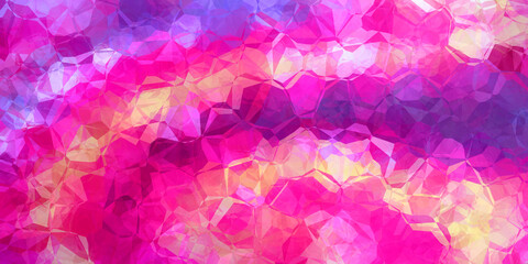 bold pink polygon shapes create broad curves