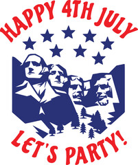 Happy 4th July Mount Rushmore