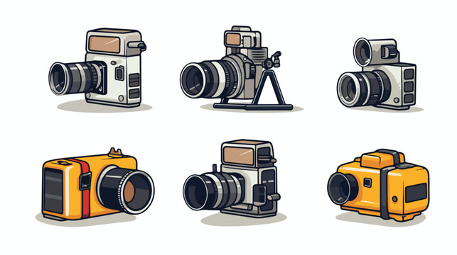 Vector image set of 9 photography and video accesso