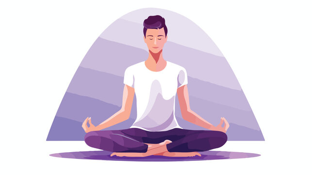 Vector image yoga icon with white background and bl