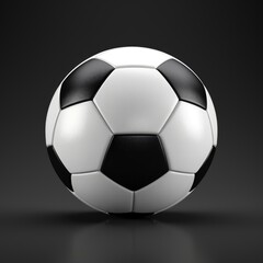 Fototapeta premium White soccer ball on dark gray background