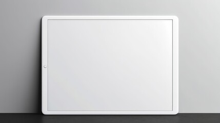 Tablet with a white screen on a gray background