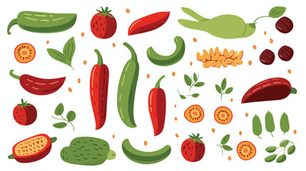 Vegetable or fruit foods beans. white background vector