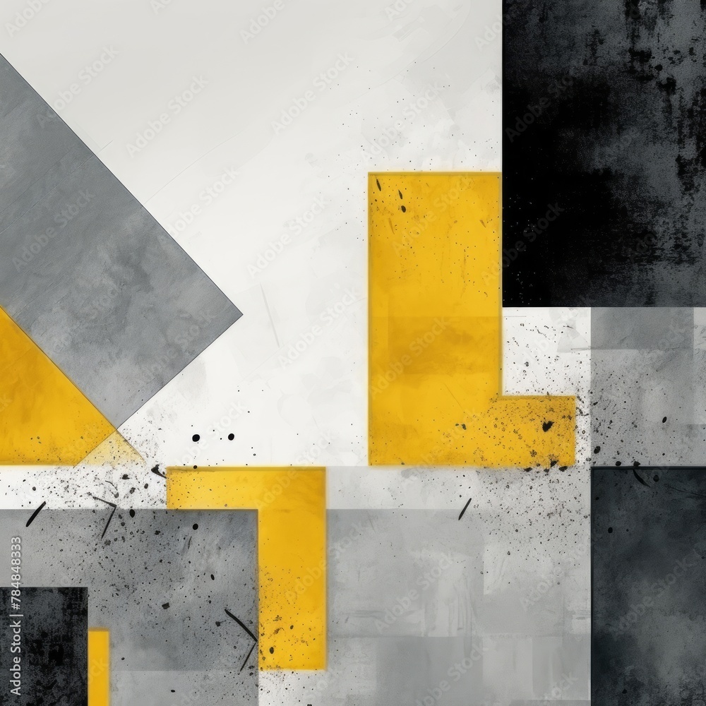 Poster Modern and abstract background, yellow and gray colors, minimalist style