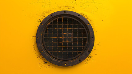 Sunburst Grate on Vibrant Wall