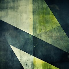 grungy background with green and grey patterned lines, punctured canvases, dark indigo and green