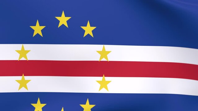 Waving flag of Cape Verde Animation 3D render Method