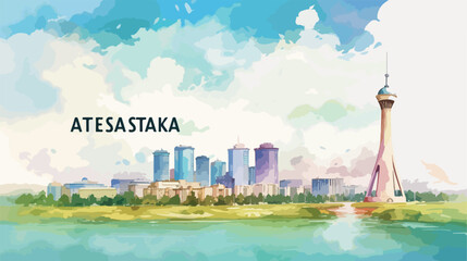 View with landmark of Astana is the capital city of - obrazy, fototapety, plakaty
