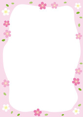 Cherry blossom border background illustration