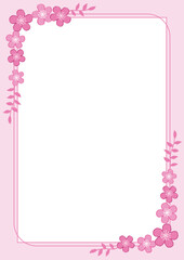 Cherry blossom border background illustration