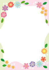 Various flower border background illustration
