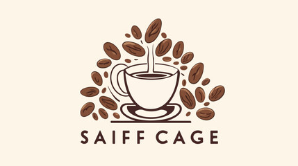 Vintage coffee shop logo concept logo design line a