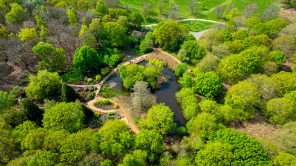 View of the Isabella Plantation, a beautiful woodland garden in Richmond, best known for its...
