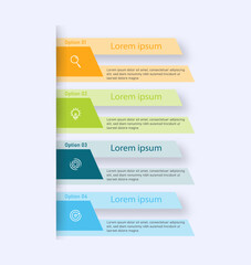 Modern infographic template, timeline with 4 steps or options. can be used for workflow diagram, info chart, web design. vector illustration.