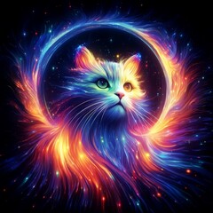 background with stars cat