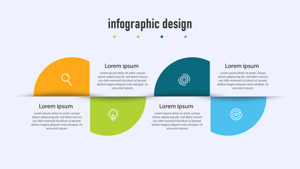 Modern infographic template. timeline with 4 steps or options. can be used for workflow diagram, info chart, web design. vector illustration.