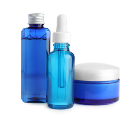 Set of luxury cosmetic products isolated on white