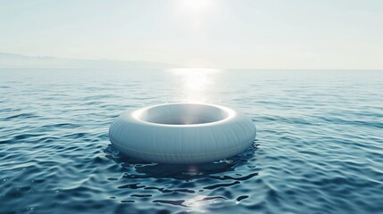 Blank mockup of a floating inflatable logo a creative way to advertise on bodies of water such as lakes or beaches. .