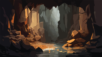 Water and rocks in a cave abstract detail background - obrazy, fototapety, plakaty