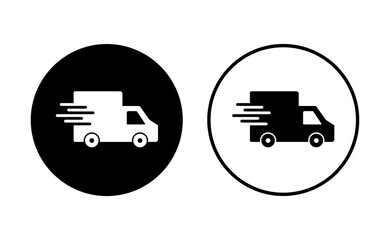 Fast shipping delivery truck icon set. Delivery truck icon. fast delivery icon