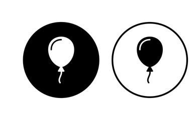 Balloon icon set. party balloon icon decoration birthday vector. Balloon black silhouette icon