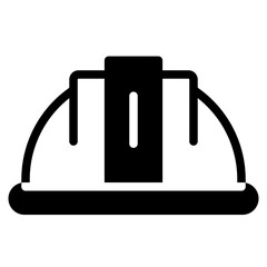 Helmet icon. Builder safety helmet vector icon