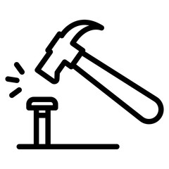hammer with nails icon