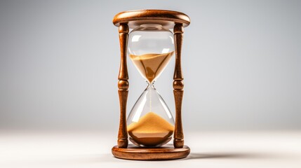 A sand clock in the image with a white background