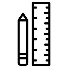 Pencil and ruler icon