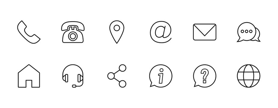 Contact us icon vector. web icon vector. business card contact information icon.