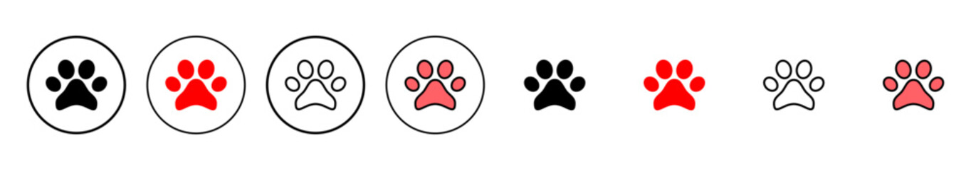 Paw icon vector illustration. paw print sign and symbol. dog or cat paw