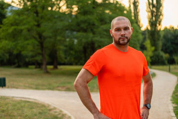 Portrait of a confident sporty man outdoor.