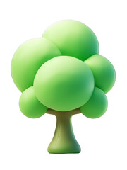 Lively 3D Plant Icon with Playful Green Aesthetics for Creative Projects   tree