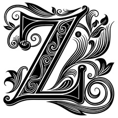 vintage calligraphy letter z