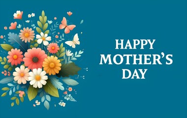 Mother's day card with flowers