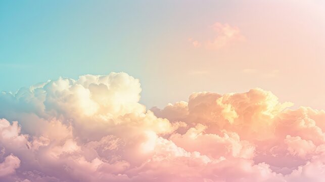 Pastel gradient soft clouds with an abstract sky background in a lovely hue