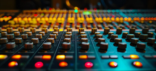 Obraz premium Top of a Mixing Console in Light Style