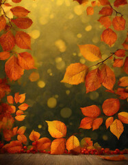 Fallen leaf decoration autumn background illustration